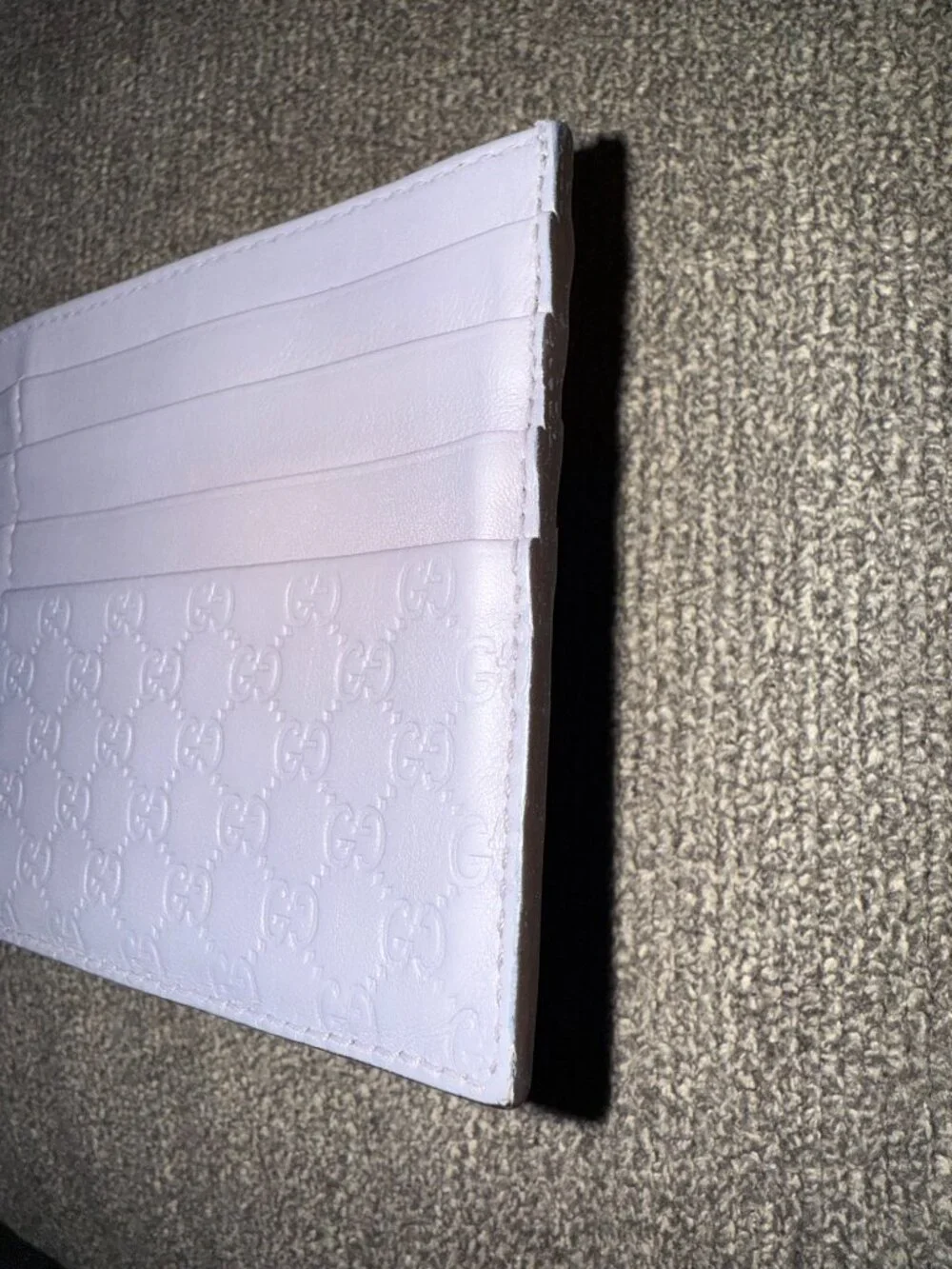 Gucci GG Microguccissima Lavender Purple Leather Card Wallet Insert